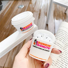 Funda 3D Dunkin Donuts Doughnut taza de café para Airpods 1 2 Pro, funda protectora para auriculares inalámbricos, funda para Airpods Pro 2024 - compra barato