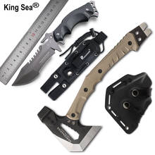 King Sea Tactical Axe and Camping Knife Set  Multifuntional Tomahaw Hatchet Knife Set Weapon Camping Axe and Hunting Knife set 2024 - buy cheap