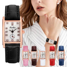 Роскошные женские прямоугольные часы со стразами, повседневные женские кварцевые наручные часы с кожаным ремешком, женские часы, Прямая поставка 2024 - купить недорого