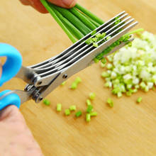 Multi-Functional Stainless Steel Kitchen Knives 5 Layers Scissors Sushi Shredded Scallion Cut Herb Spices Scissors Cooking Tools 2024 - buy cheap