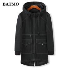 BATMO 2021 new arrival spring high quality denim hooded trench coat men,male casual jackets ,plus-size M-8XL,8027-2 2024 - buy cheap