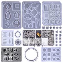 1 Set Crystal Epoxy Resin Mold Kit Earring Pendants Silicone Mould with Earring Hooks Jump Rings DIY Crafts Jewelry Making Mater 2024 - buy cheap