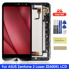 Tela lcd para asus zenfone 2 laser ze600kl z00md, 6.0 ", touch screen, painel, digitalizador, montagem para asus ze600kl 2024 - compre barato