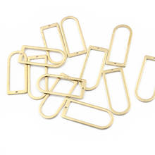 20pcs Charms Open D Shape Frame Pendant Raw Brass Fashion Earring Necklace Women Jewelry Making Findings 2024 - buy cheap