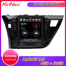 KiriNavi вертикальный экран Tesla стиль 10,4 "Android 8,1 автомобильное радио для Toyota Corolla Автомобильный DVD плеер GPS навигация 2013-2017 WIFI 2024 - купить недорого