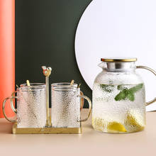 Glass Tea Set 200ml Cup Household Cold Kettle with Lid Kitchen Supplies Golden Iron Storage Rack Creative Large Capacity Teapot 2024 - buy cheap