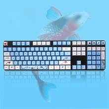 1 conjunto de teclas substituíveis oem pbt 108, capa de teclas kokoi fish para readson ganss ikbc, teclado mecânico 2024 - compre barato