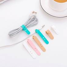 4pcs/set Silicone Strips Earphones Storage Tape Soft Wire Headphone USB Cable Tie Organizer Winder Wrap 2024 - buy cheap