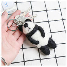 1pc Cute Animal Wool Felt Keychain Finished Handmade Doll toys Funny Panda Fox Picked Up Women Bag Pendant 2024 - buy cheap