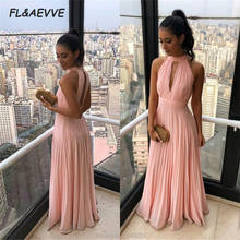 2021 Summer Beach Boho Bridesmaid Dresses Pleat Sleeveless Sweep Train Wedding Party Gowns Formal Gowns Maid Of Honor Dress 2024 - buy cheap