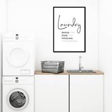 Laundry Print Laundry Room Decor , Funny Laundry Signs Typography Poster Wall Art Picture Canvas Painting Minimalist Decoration 2024 - buy cheap