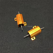 2 pçs/lote RX24 25W 0.01R para 30K Ohm Metal Dourado Shell Case Carcaça de Alumínio Wirewound Resistor de Energia Classe 5% J 2024 - compre barato