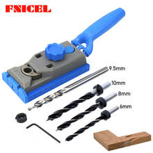 2 in 1 Woodworking Pocket Hole Jig Kit Set 9.5mm Drill For Scale Straight Hole Positioner Punching Tool 2024 - buy cheap