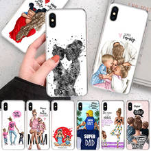 Funda de silicona para teléfono, pelo marrón negro, para bebé, mamá, niña, Sup, papá, 13, 12, 11 Pro SE, 2020, X, XS, Max, XR, 7, 8, 6, 6S, Mini Plus, carcasa suave Co 2024 - compra barato