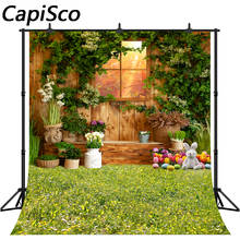 Capisco Easter Spring Garden Photography Backdrop Wooden House Background Newborn Baby Birthday Party Photo Booth Studio Prop 2024 - buy cheap