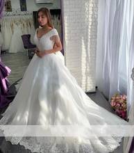 ANGELSBRIDEP V-Neck Ball Gown Wedding Dresses Vestido De Noiva Bohemian Sparkly Beads Sequins Floor-Length Princess Bride Dress 2024 - buy cheap