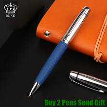 Хит продаж, лучшее качество, искусственная кожа, деловая металлическая шариковая ручка, поворотная ручка для письма, школьная Студенческая ручка, купить 2 ручки, подарок 2024 - купить недорого