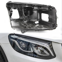 Base preta da máscara do farol do escudo de glc w253 preto para mercedes-benz glc w253 2016-2019 escudo preto da embalagem do farol 2024 - compre barato