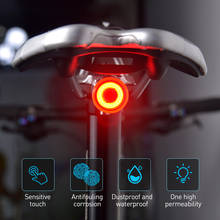 Lanterna de freio de bicicleta, com sensor de toque inteligente, luz traseira liga e desliga automaticamente, led à prova d'água, luz traseira para ciclismo 2024 - compre barato