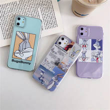 Funny Cartoon Rabbit Phone Case For Samsung A51 A71 A30 A40 A50 A80 A90 S8 S9 S10 S20 plus Note 20 10 8 9 plus Ultra Soft cover 2024 - купить недорого