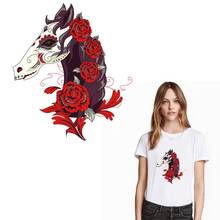 Horse Red Rose Patches Iron On Transfers For Clothing A-level Washable Decoration New Design Stickers Appliqued On Clothes Y-093 2024 - buy cheap