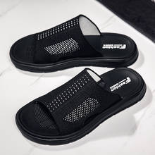 Sandalias de piel auténtica para hombre, chanclas de cuero italiano de alta calidad, ligeras y transpirables, 2020 2024 - compra barato