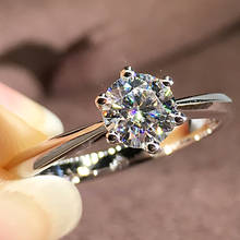 14k au585 ouro branco anel feminino moissanite diamantes 1 2 3 4 5 quilates redondo festa de casamento noivado aniversário anel na moda 2024 - compre barato