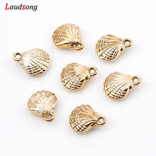 10Pcs Golden Plating Acrylic Shell Charms Pendant For Jewelry Making DIY Bracelet Necklaces Shells Pendants Accessories 18x23mm 2024 - buy cheap