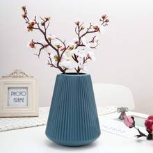 Керамическая ваза для цветов, розовая, белая, скандинавский стиль, имитация, цветочный горшок, цветочная корзина, ваза для украшения интерьера 2024 - купить недорого