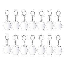 24x Transparent Hexagon Acrylic Key Chains Keychain Blanks Keyring Crafts 2024 - buy cheap