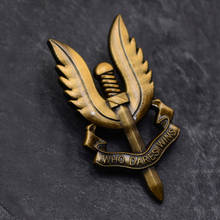 UK British Special Air Service SAS Who Dares Wins Souvenir Medal Badge Pin Cockade Brooch Gold 2024 - buy cheap