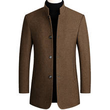 Мужское шерстяное пальто большого размера, повседневное длинное пальто цвета хаки с длинным рукавом, верхняя одежда 3xl для осени и зимы 2024 - купить недорого