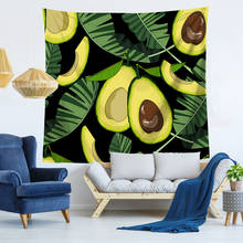 Tapiz de pared de aguacate impreso, fondo de tela, alfombra de pared colgante, decoración del hogar, alfombra de playa, suministros de brujería, 75x90cm, 0010 2024 - compra barato