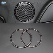 For Ford Mustang 2015 2016 2017 2pcs Carbon Fiber Interior Door Audio Speaker Ring Strip Decor Cover Sticker Trim 2024 - buy cheap