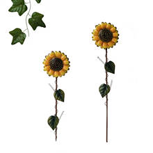 Sunflower Garden Stake Patio Yard Metal Flower Decoration Plant Flower Lawn Yard Stick Outdoor Garden Landscape Decor Plunger 2024 - buy cheap