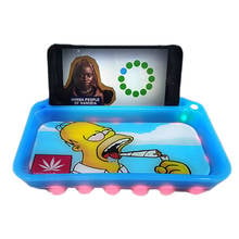 LED Rolling Tray Glowing Portable Tobacco Storage Plate USB Charging Manual Cigarette Roller Disc Smoking Accessories 60 Pattern 2024 - buy cheap