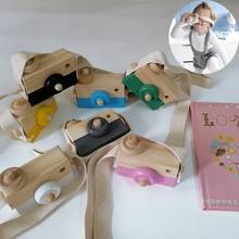 Симпатичные скандинавские деревянные игрушки камера для детей подвесная фотокамера Реквизит Украшение Детские игрушки Монтессори детские подарки на день рождения Рождество 2024 - купить недорого