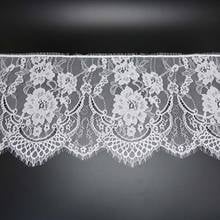 (3 meters/lot) 27cm White eyelash lace fabric Trim Decoration Love Wedding dress accessories 2024 - buy cheap