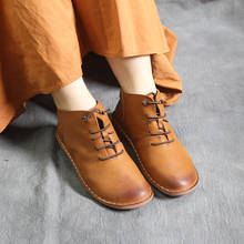 Careaymade-Botas cortas de medio tobillo para mujer, botines de cuero real suave cosidos a mano, hechos a mano, 2 colores, Otoño e Invierno 2024 - compra barato