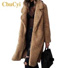 Casaco de pele falsa feminino, casaco longo, quente e macio de pele feminino para outono e inverno 2024 - compre barato