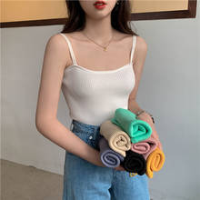 Sexy Camis Top Summer Tank Tops Women Knitted Camisole Sleeveless Slim Top Female Sleveless T-shirt Vest Casual Pink White Blue 2024 - buy cheap