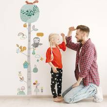 Cartoon Height Ruler Wall Stickers Animal Tree For Kids Room Bedroom Home Decor Wall Decals Baby Nursery Home Decoration Murals 2024 - buy cheap