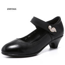 High Quality Cowhide Crystal Women Leather Shoes High Heels 4 Cm 2021 New Elegance Fashion Shoes Black Work Banquet Women Shoes 2024 - buy cheap