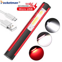 Powerful Work Light COB LED Flashlight Magnetic Work Lamp USB Rechargeable Torch Inspection Light with Red/White Light 2024 - buy cheap