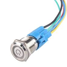 Interruptor de botón para coche eléctrico, pulsador bicolor de doble Color de 16mm, anillo LED 1NO1NC, reinicio momentáneo antivandalismo, rojo/verde/azul 2024 - compra barato