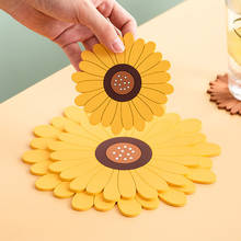 Sunflower Flower Waterproof Table Mat Non-slip Heat-resistant Soft Rubber Placemat Glass Coaster Tableware Kitchen Accessories 2024 - buy cheap