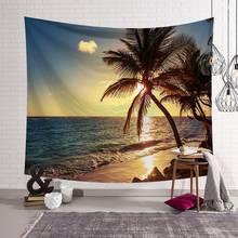 Ins nordic quarto decorativo tapeçaria parede de tecido cobertor coco praia seascape pendurado pano 2024 - compre barato