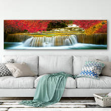 Wall Art Canvas Print Picture Flower Mountain Forest Beautiful Mountain Painting waterfall Landscape Poster Bedroom Home Decor 2024 - buy cheap