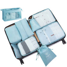 Conjunto de cubo com 9 peças de bolsas para armazenamento de roupas íntimas, para bagagem, viagem, para calçados, bolsa de maquiagem 2024 - compre barato