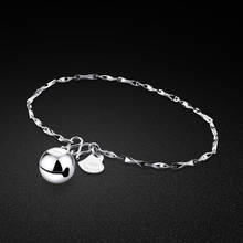 Fashion S imple 100%  925 Sterling Silver Bracelet Girls Bell Pendant 16cm/19cm Hand Catenary Woman Silver Fine Jewelry Gift 2024 - buy cheap